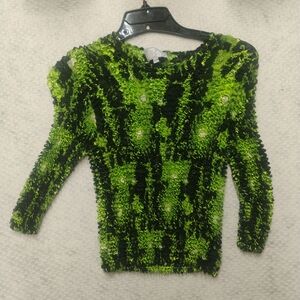 Alberton Slinky Stretch Long Sleeve Top Women’s One Size Y2k Cyber Glam Techno